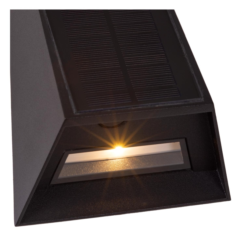 Lucide LUTON - Nástenné svietidlo Indoor/Outdoor - LED Dim. - 1x1W 2850K/3150K - IP54 - Senzor deň/noc - Čierny